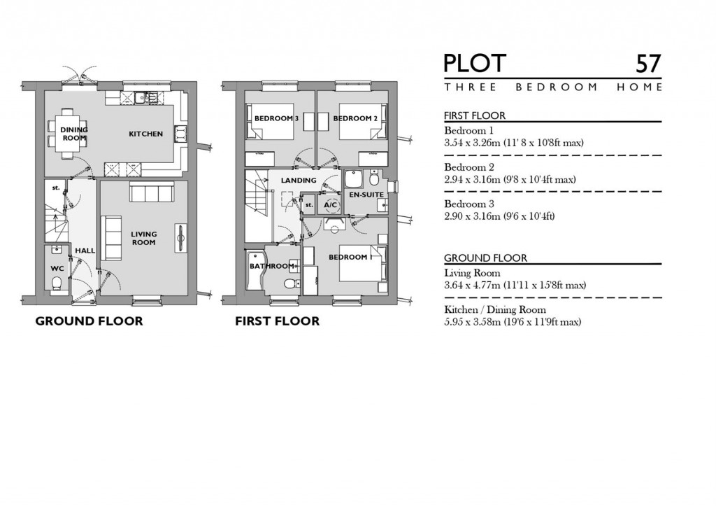 Floorplans For Marlott Crescent, Marnhull