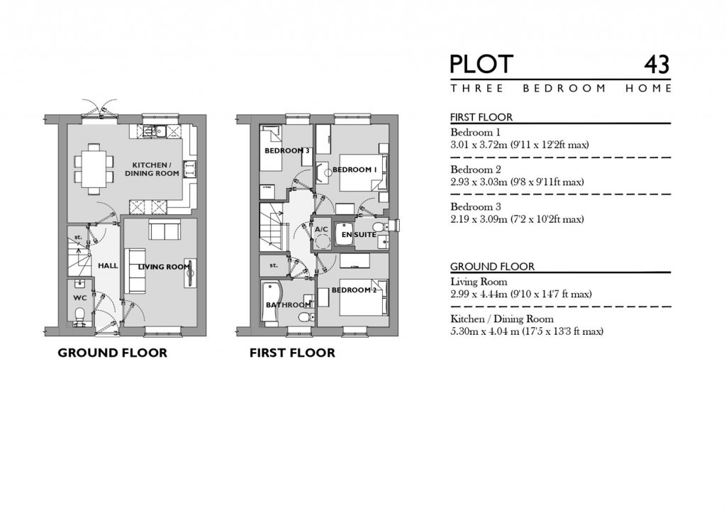 Floorplans For Marlott Crescent, Marnhull