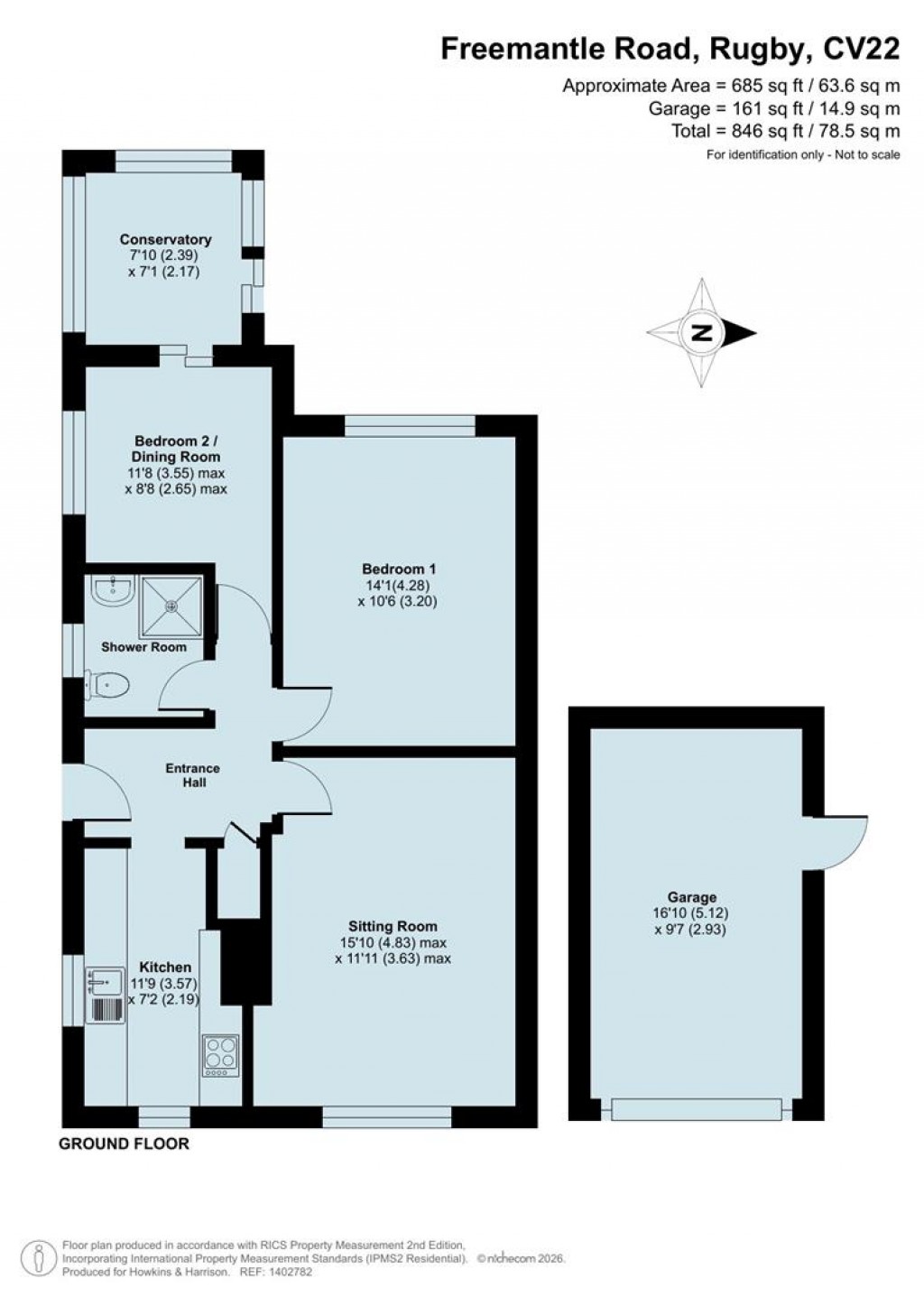 Floorplans For Freemantle Road, Rugby, CV22