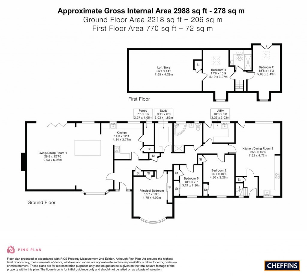 Floorplans For High Street, Little Eversden