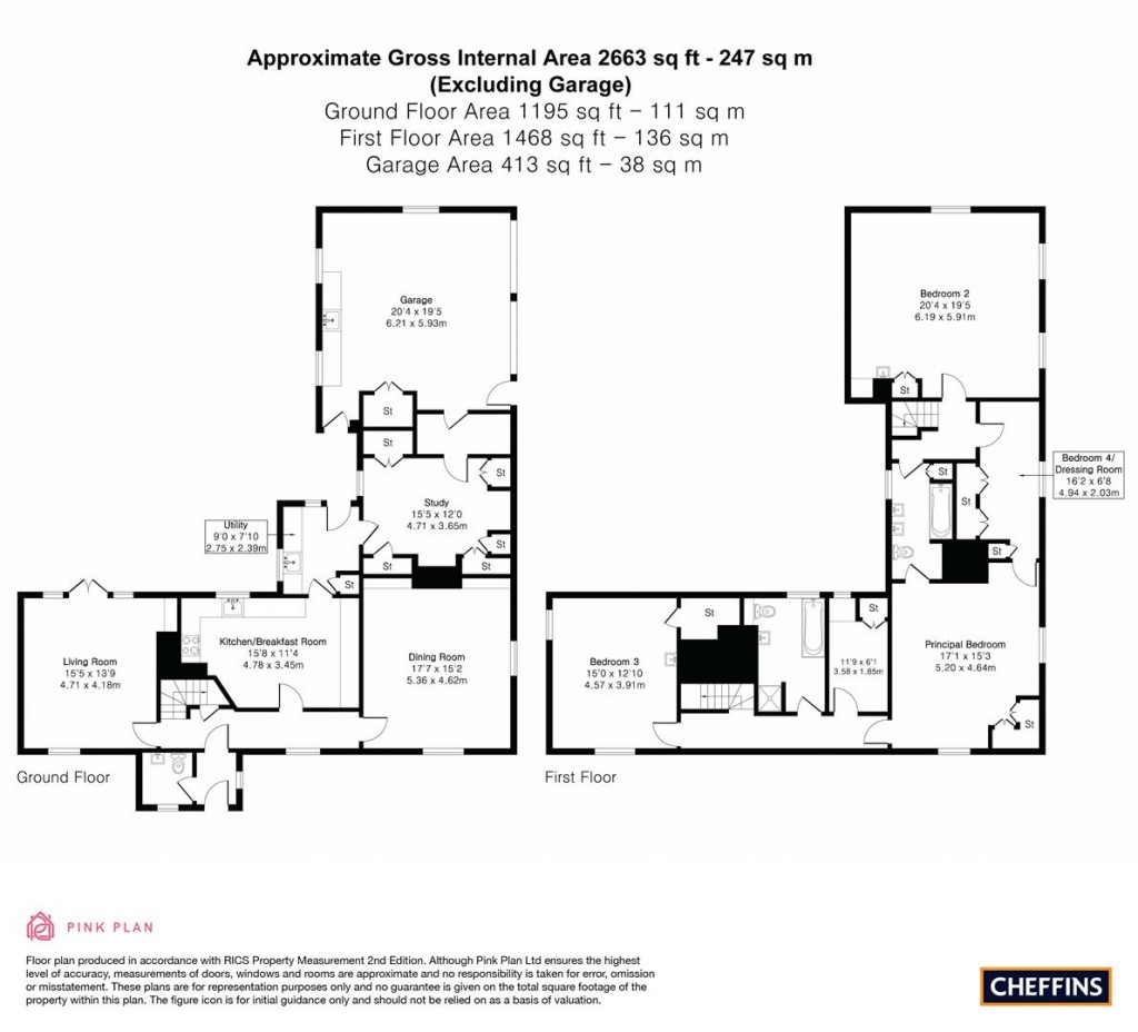 Floorplans For Police Row, Therfield, Royston