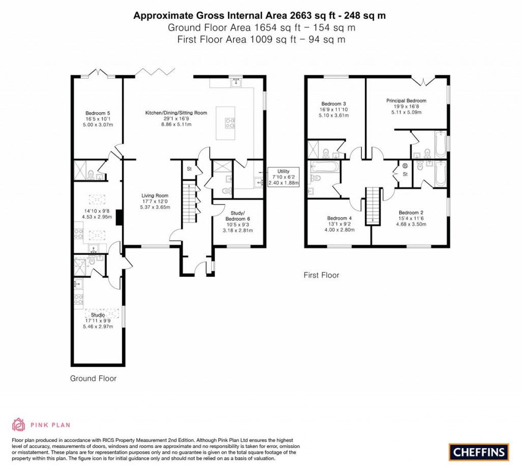 Floorplans For Red Hill Close, Great Shelford, Cambridge