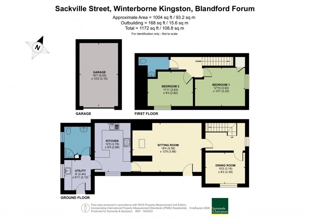 Floorplans For Sackville Street, Winterborne Kingston, Blandford Forum