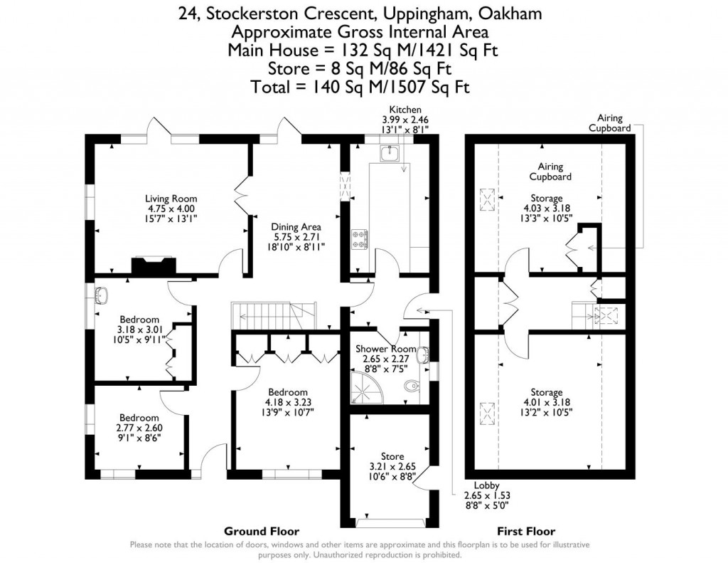 Floorplans For Stockerston Crescent, Uppingham, Rutland