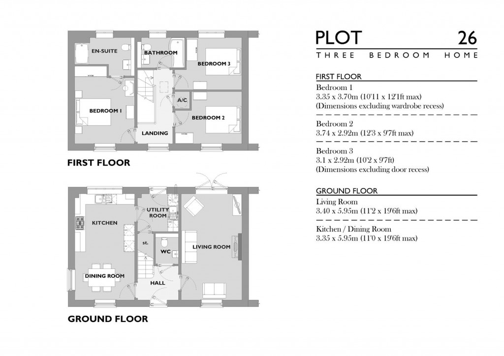 Floorplans For Triffle Street, Poundbury, Dorchester