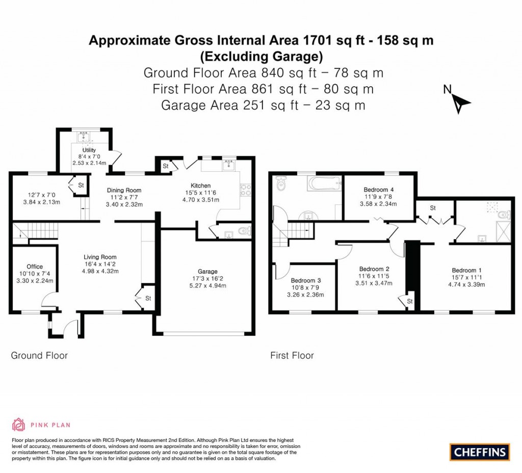 Floorplans For Pound Lane, Isleham, Ely