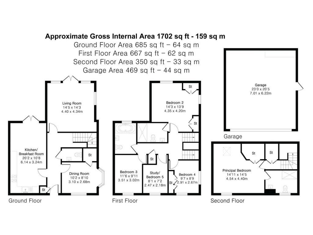 Floorplans For Meadowsweet Way, Newport, Saffron Walden