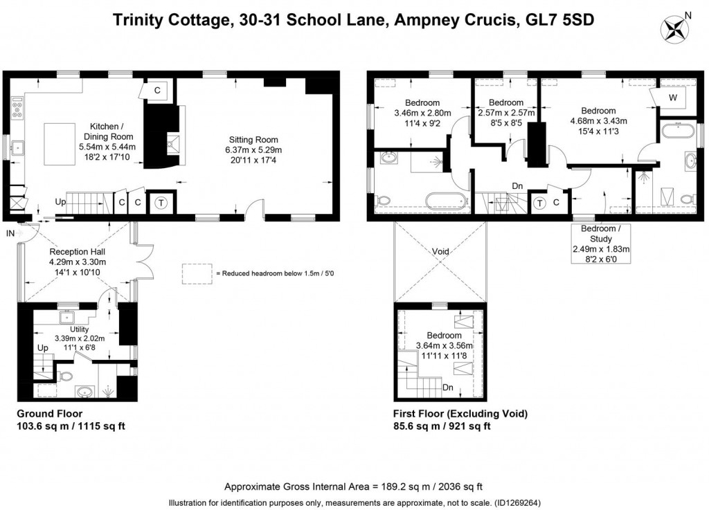Floorplans For Ampney Crucis, Gloucestershire