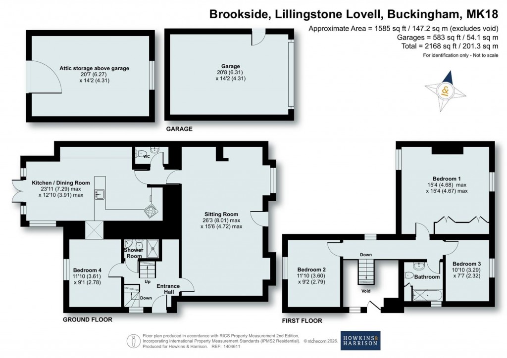 Floorplans For Brookside, Lillingstone Lovell, MK18