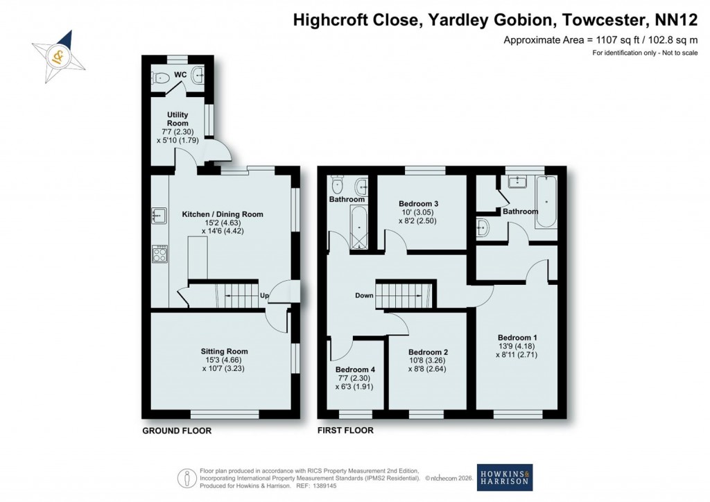 Floorplans For Highcroft Close, Yardley Gobion, NN12
