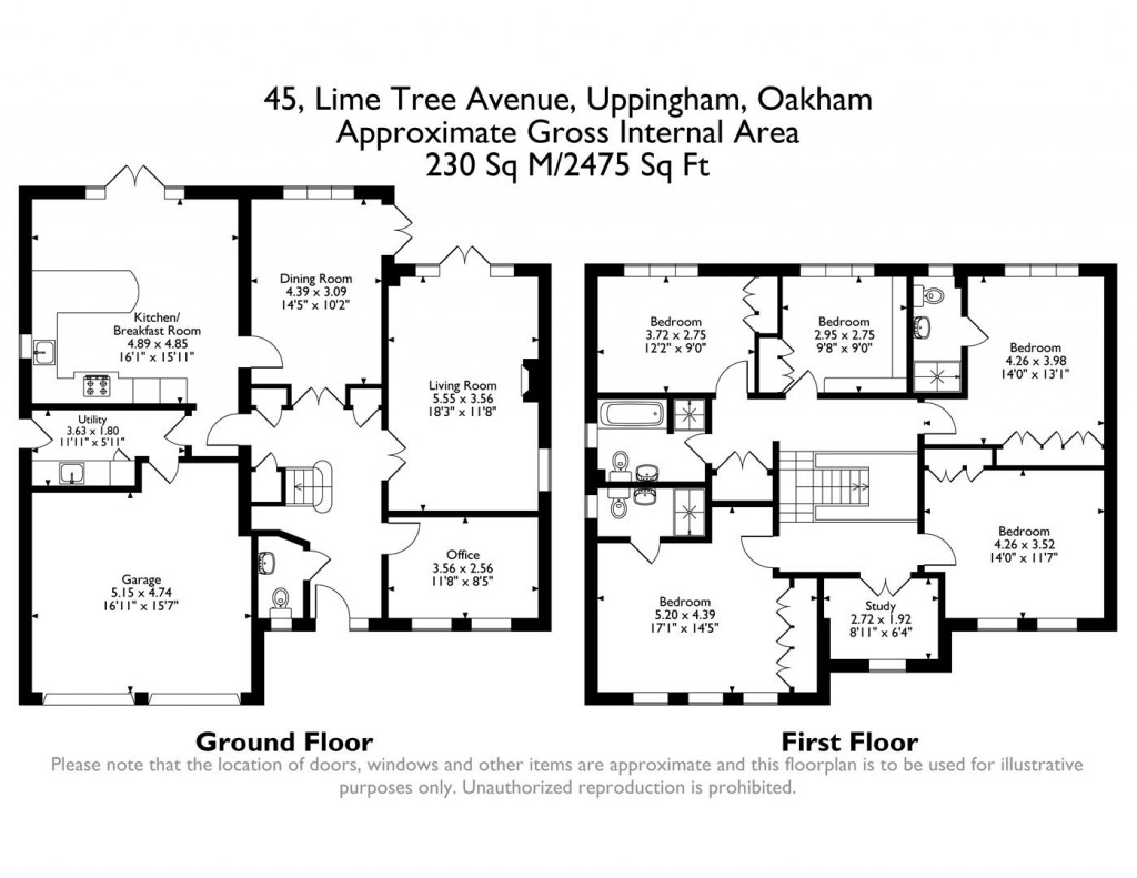 Floorplans For Lime Tree Avenue, Uppingham, Rutland