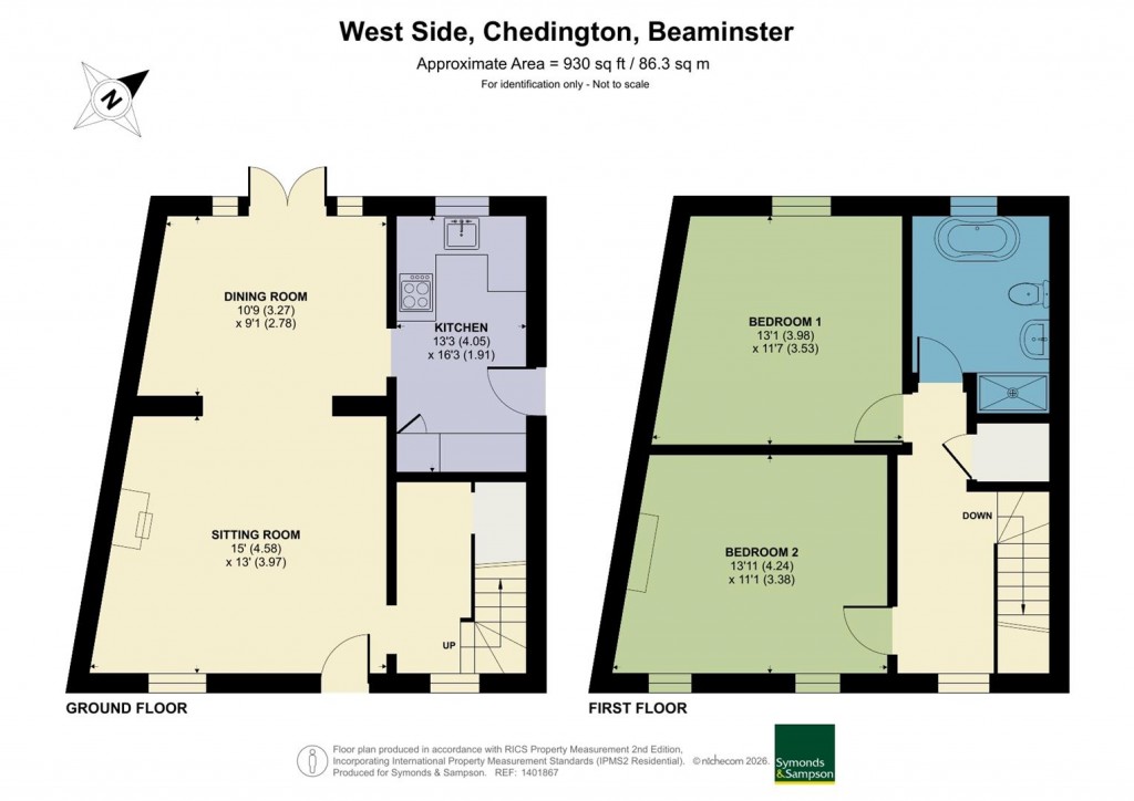 Floorplans For Westside, Chedington, Beaminster