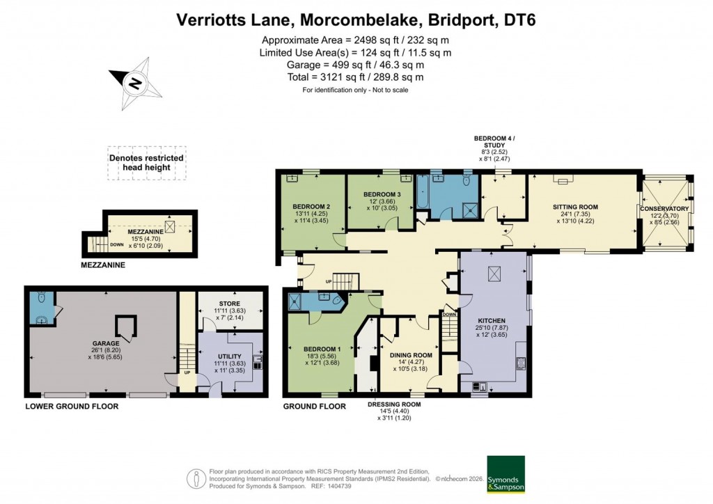 Floorplans For Verriotts Lane, Morcombelake, Bridport