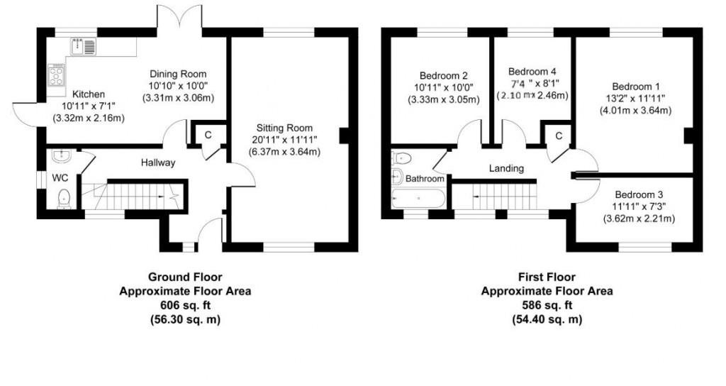 Floorplans For Peacocks Close, Cavendish, Sudbury