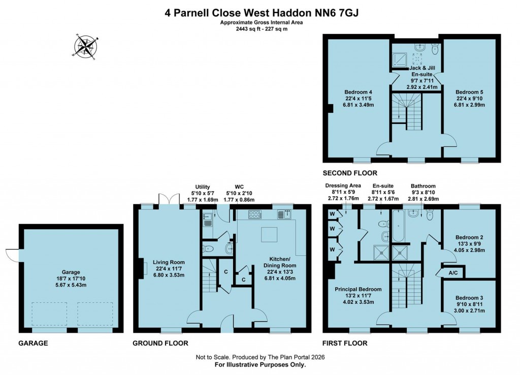 Floorplans For Parnell Close, West Haddon, Northampton,NN6