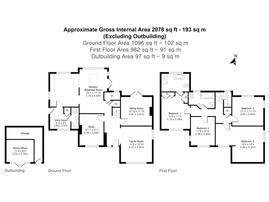 Floorplans For The Police House, 4, Bury Gardens, Ickleton Road,