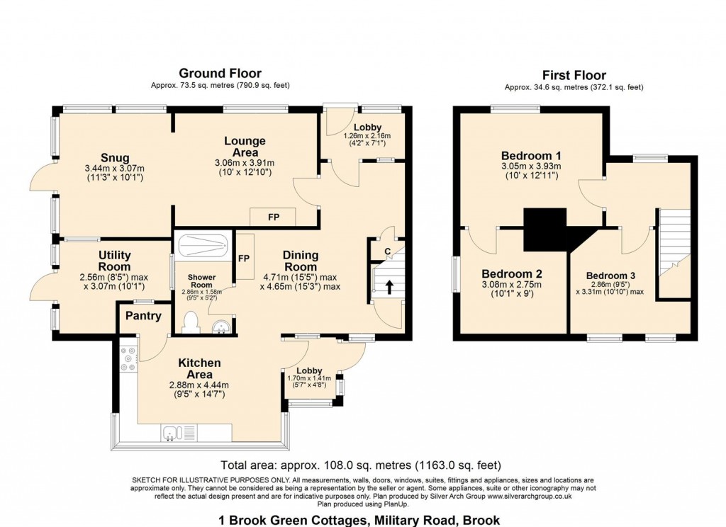 Floorplans For Brook, Isle of Wight