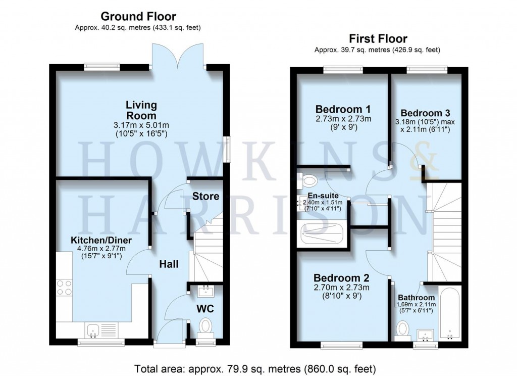 Floorplans For Jersey Drive, Ashby-De-La-Zouch, LE65