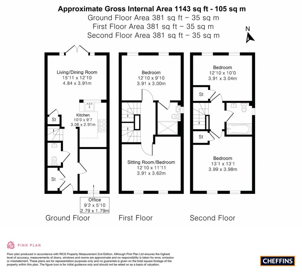 Floorplans For Deacon Drive, Trumpington, Cambridgeshire