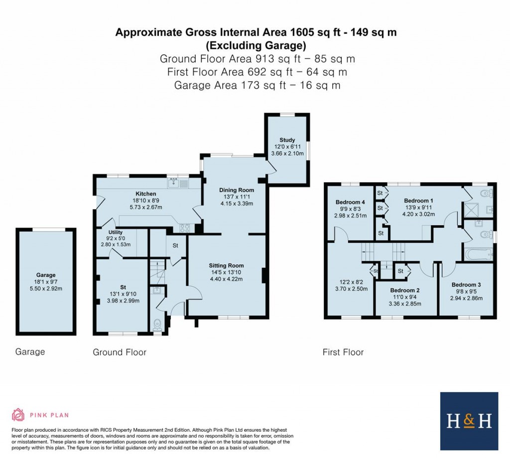 Floorplans For St. Edmunds Close, Daventry, NN11
