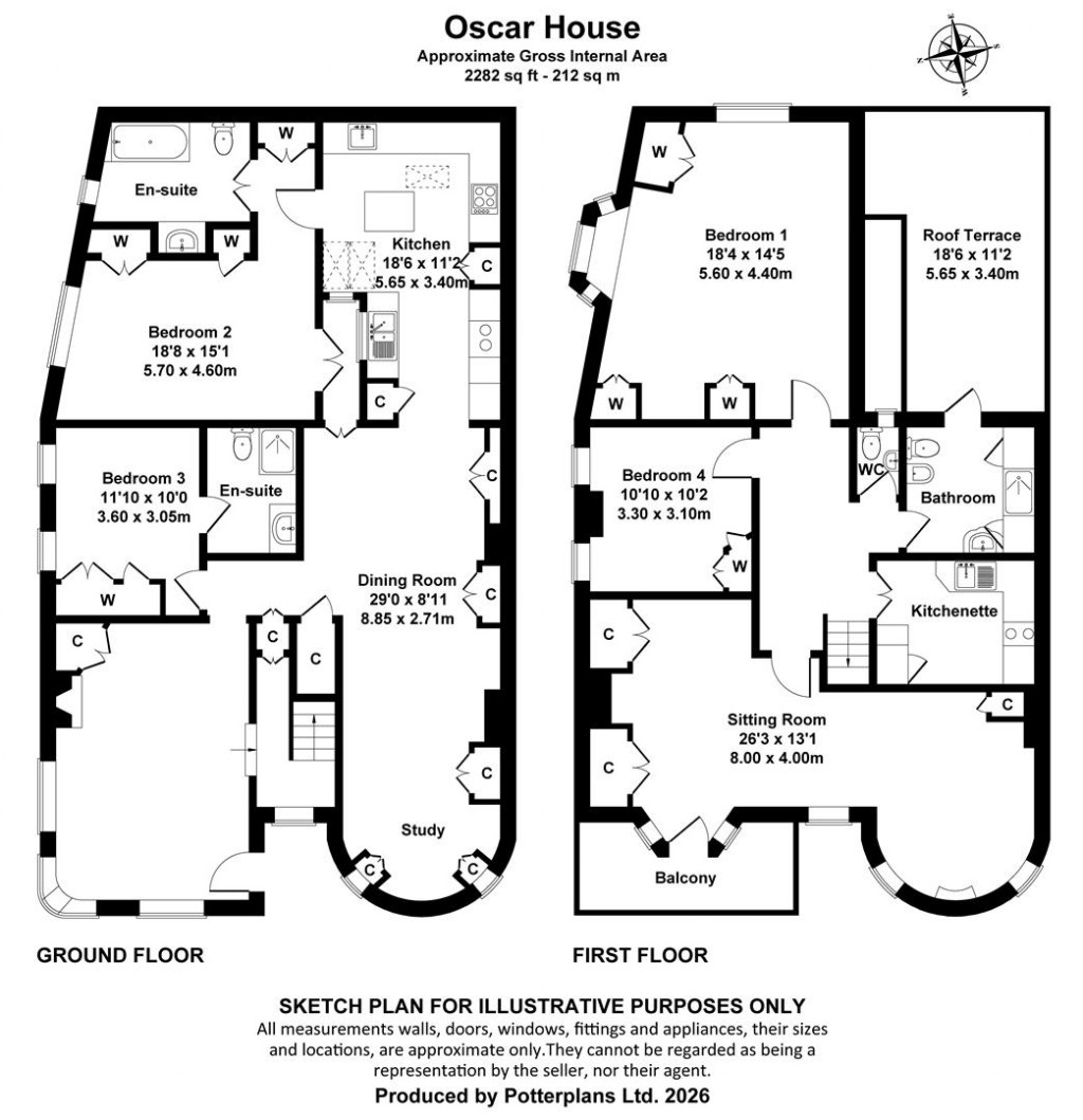 Floorplans For Seaview, Isle of Wight