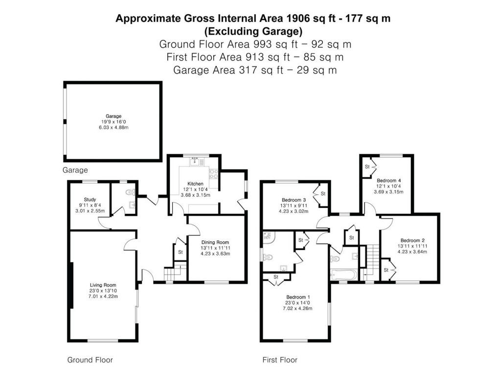 Floorplans For High Street, Little Chesterford, Saffron Walden