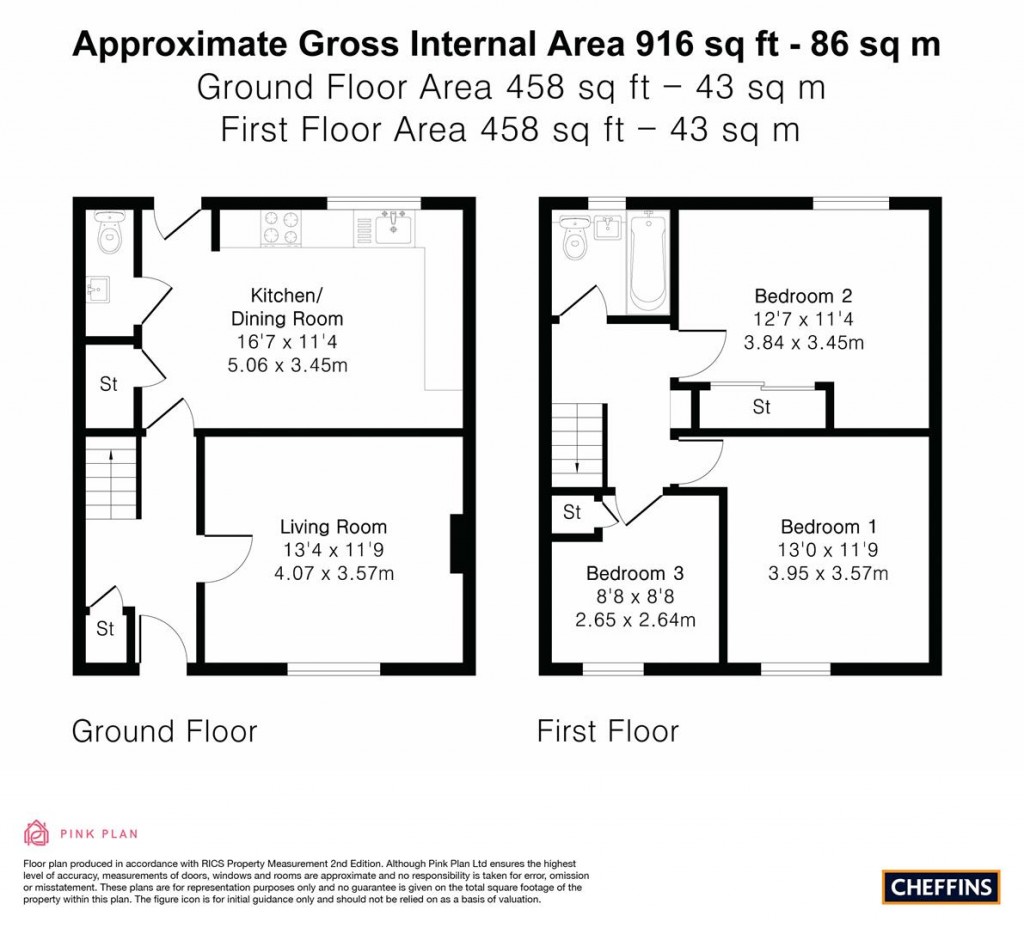 Floorplans For Oakington Road, Cottenham, Cambridge