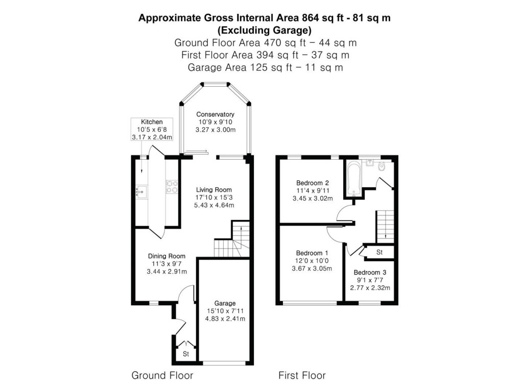 Floorplans For Ross Close, Saffron Walden