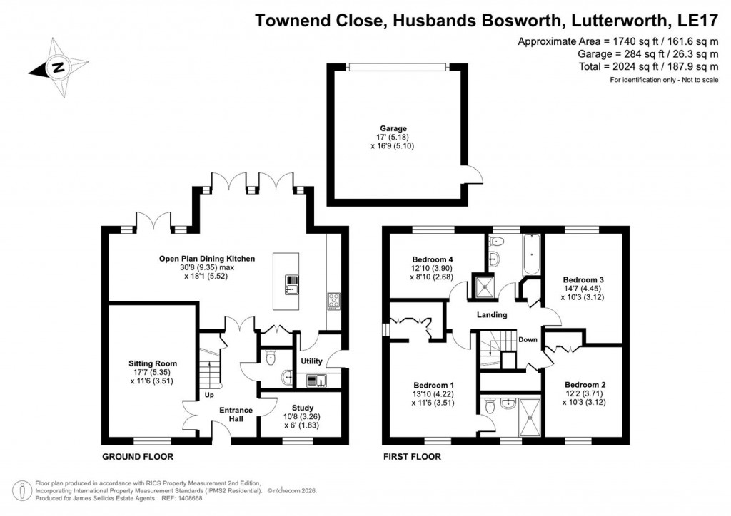 Floorplans For Townend Close, Husbands Bosworth, Lutterworth