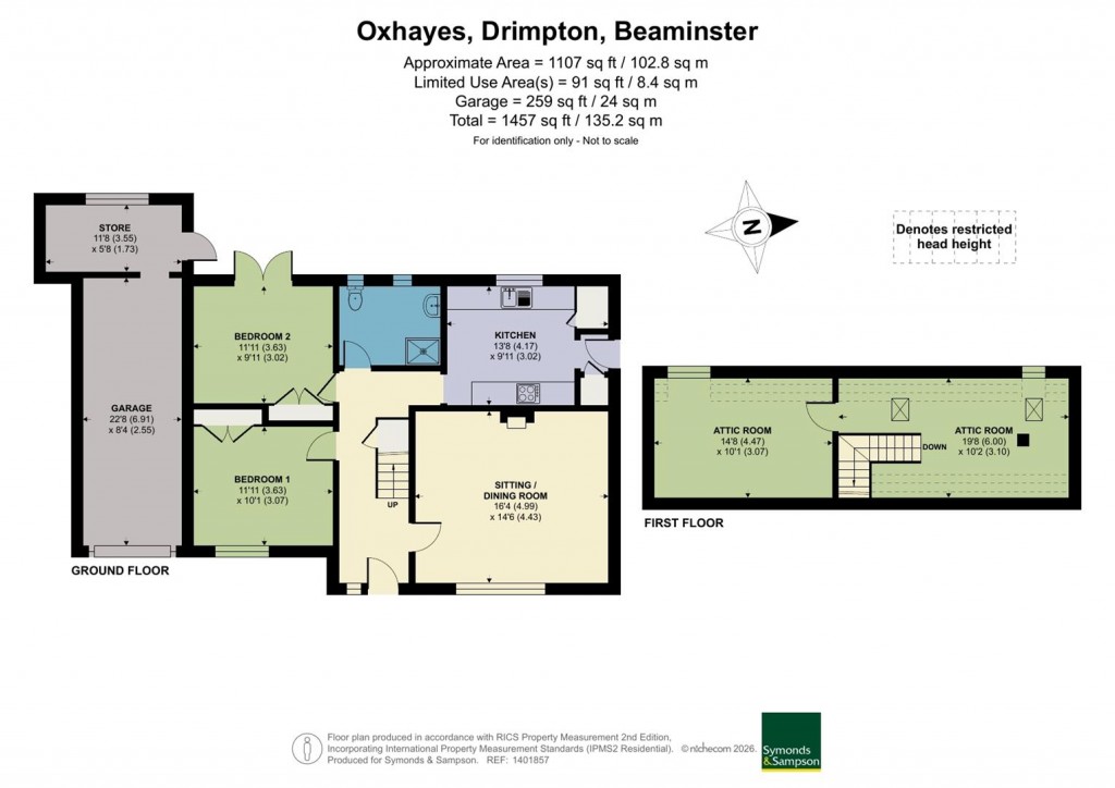 Floorplans For Oxhayes, Drimpton, Beaminster