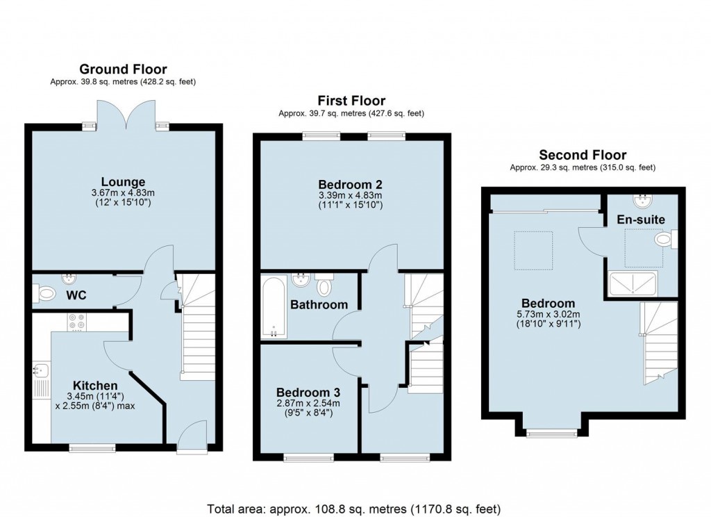 Floorplans For Dragonfly Way, Pineham, Northampton, NN4