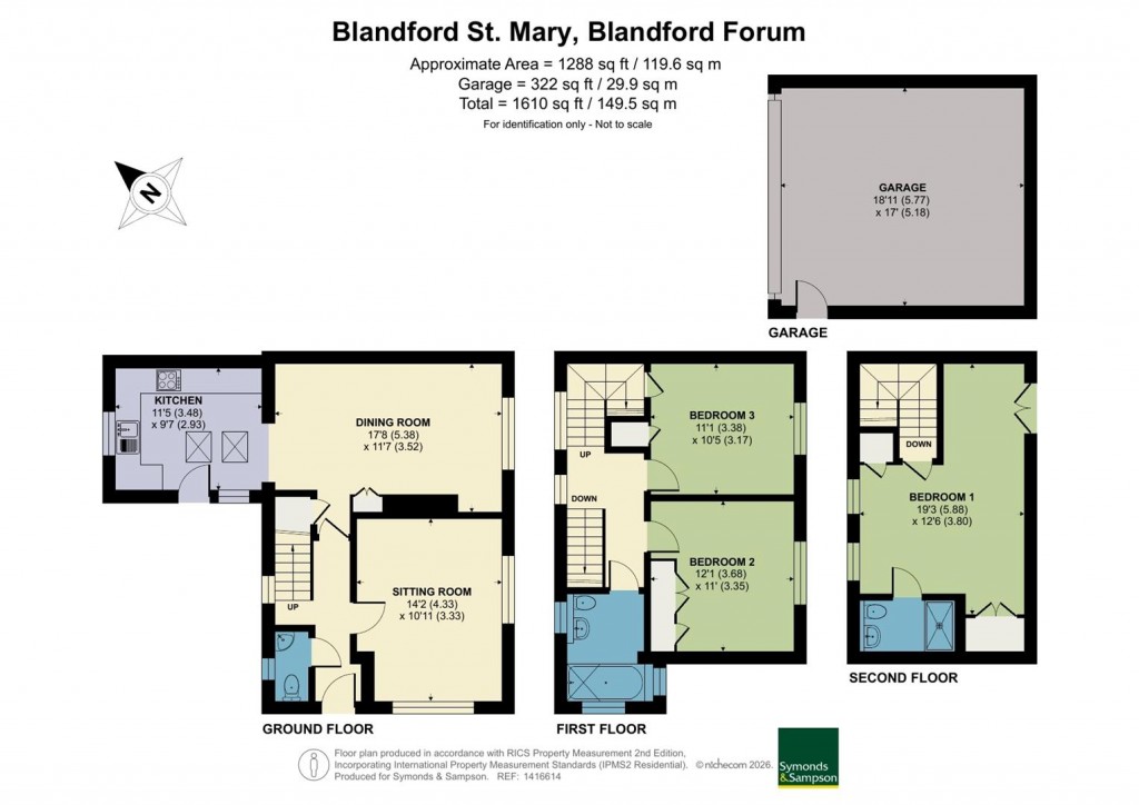 Floorplans For Pigeon Close, Blandford St. Mary, Blandford Forum