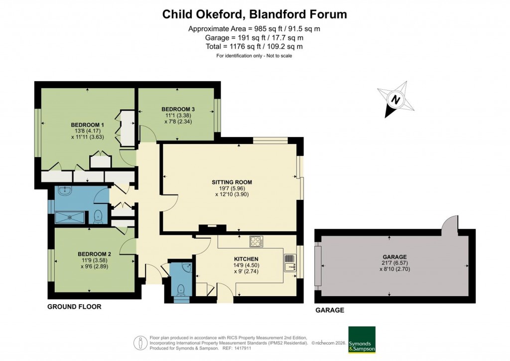 Floorplans For Homefield, Child Okeford, Blandford Forum