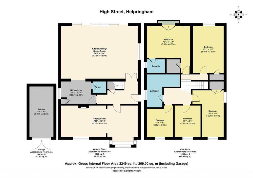 Floorplans For High Street, Helpringham, Sleaford