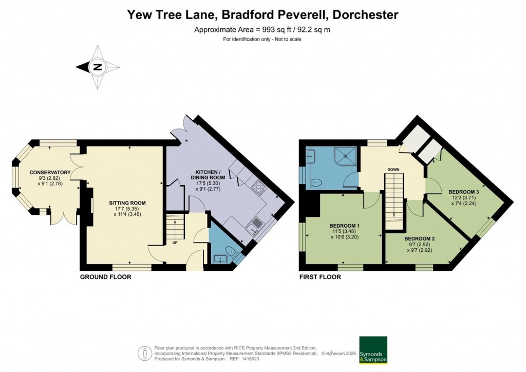 Floorplans For Yew Tree Lane, Bradford Peverell, Dorchester