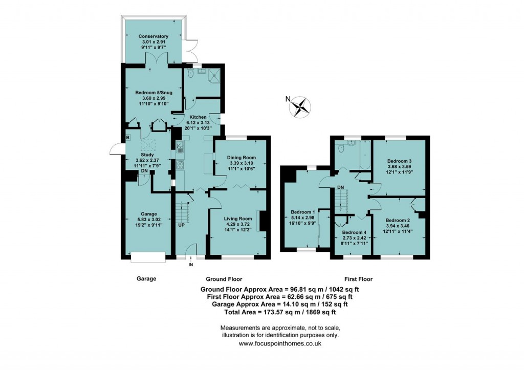 Floorplans For Chacombe Road, Middleton Cheney - ground floor bedroom and bathroom