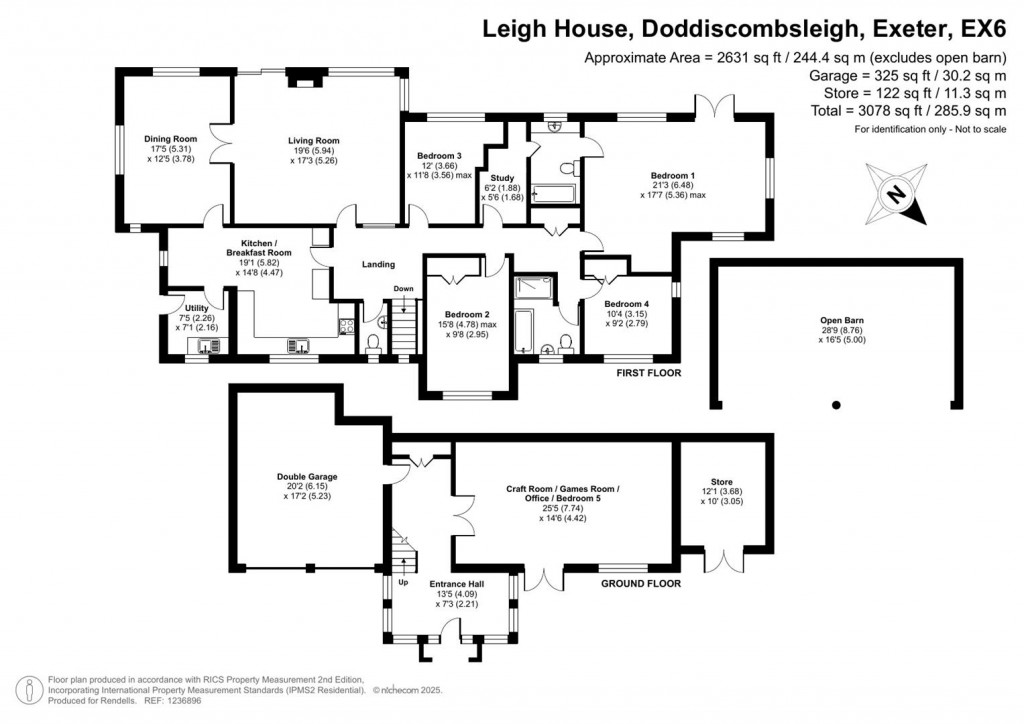 Floorplans For Doddiscombsleigh, Exeter