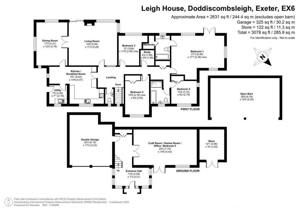 Floorplans For Doddiscombsleigh, Exeter