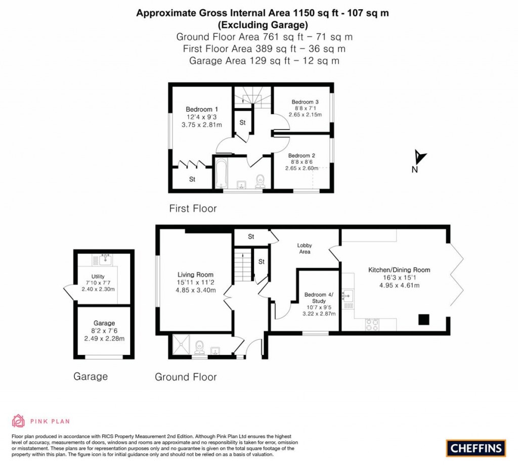 Floorplans For Ashley Way, Sawston, Cambridgeshire, CB22 3DY