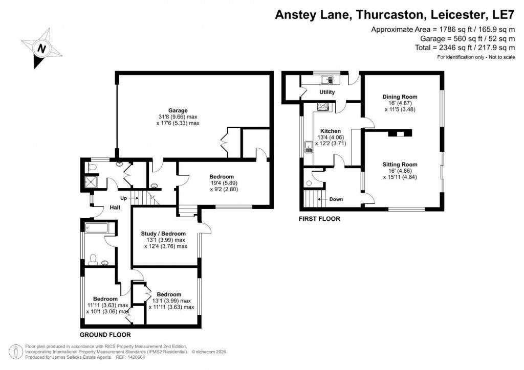 Floorplans For Anstey Lane, Thurcaston, Leicestershire
