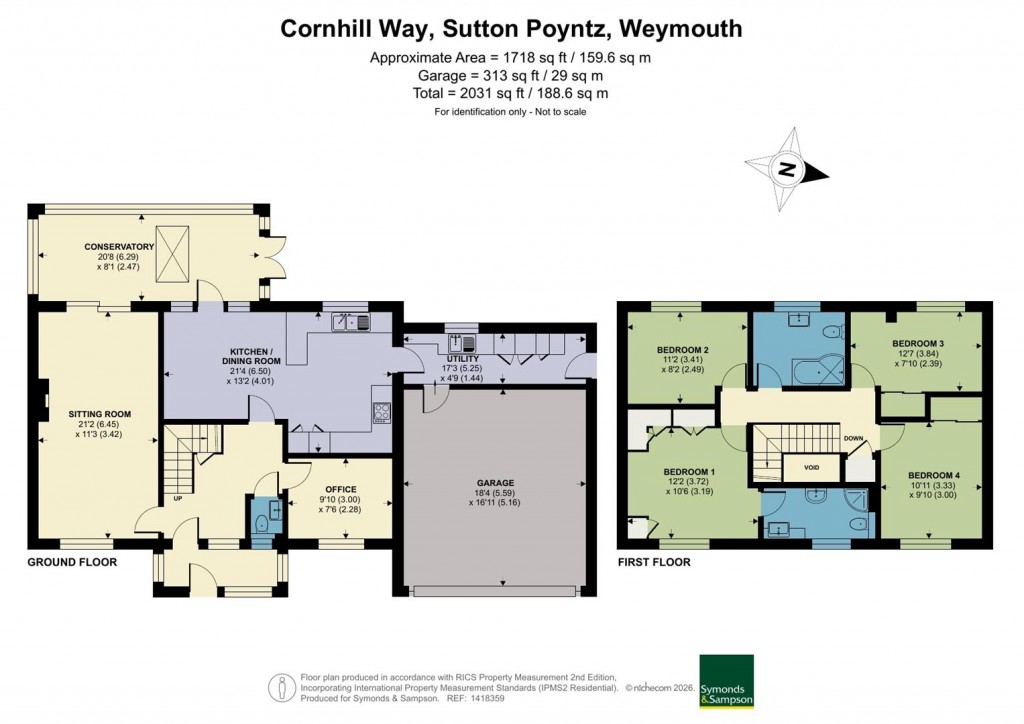 Floorplans For Cornhill Way, Sutton Poyntz, Weymouth