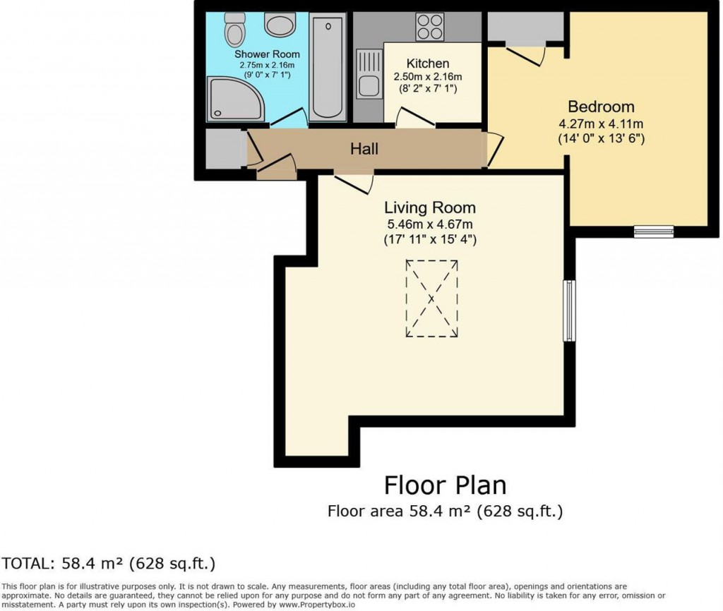 Floorplans For Flat 6, 26 Horse Fair, Banbury