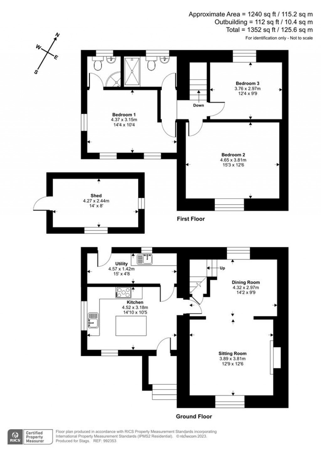 Floorplans For Rose Cottages, Hawkridge, Dulverton