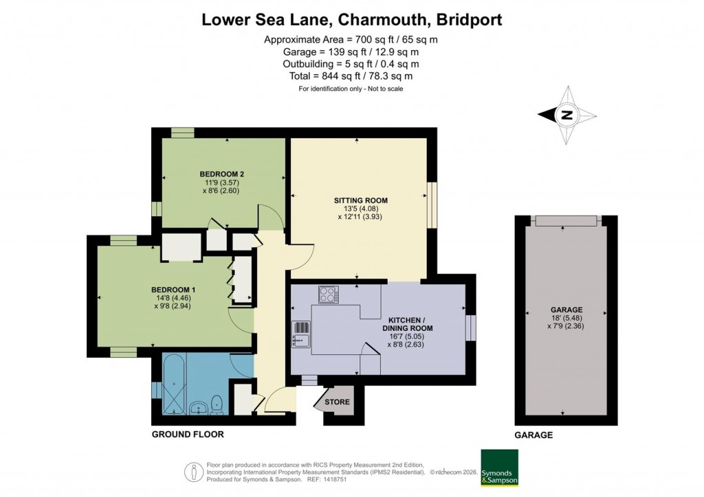 Floorplans For Lower Sea Lane, Charmouth, Bridport