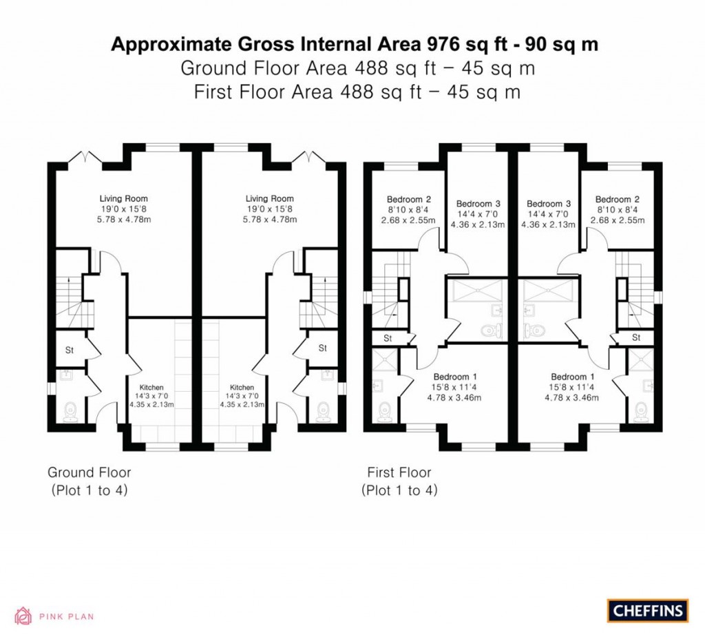 Floorplans For St John Place, Burton End, Haverhill