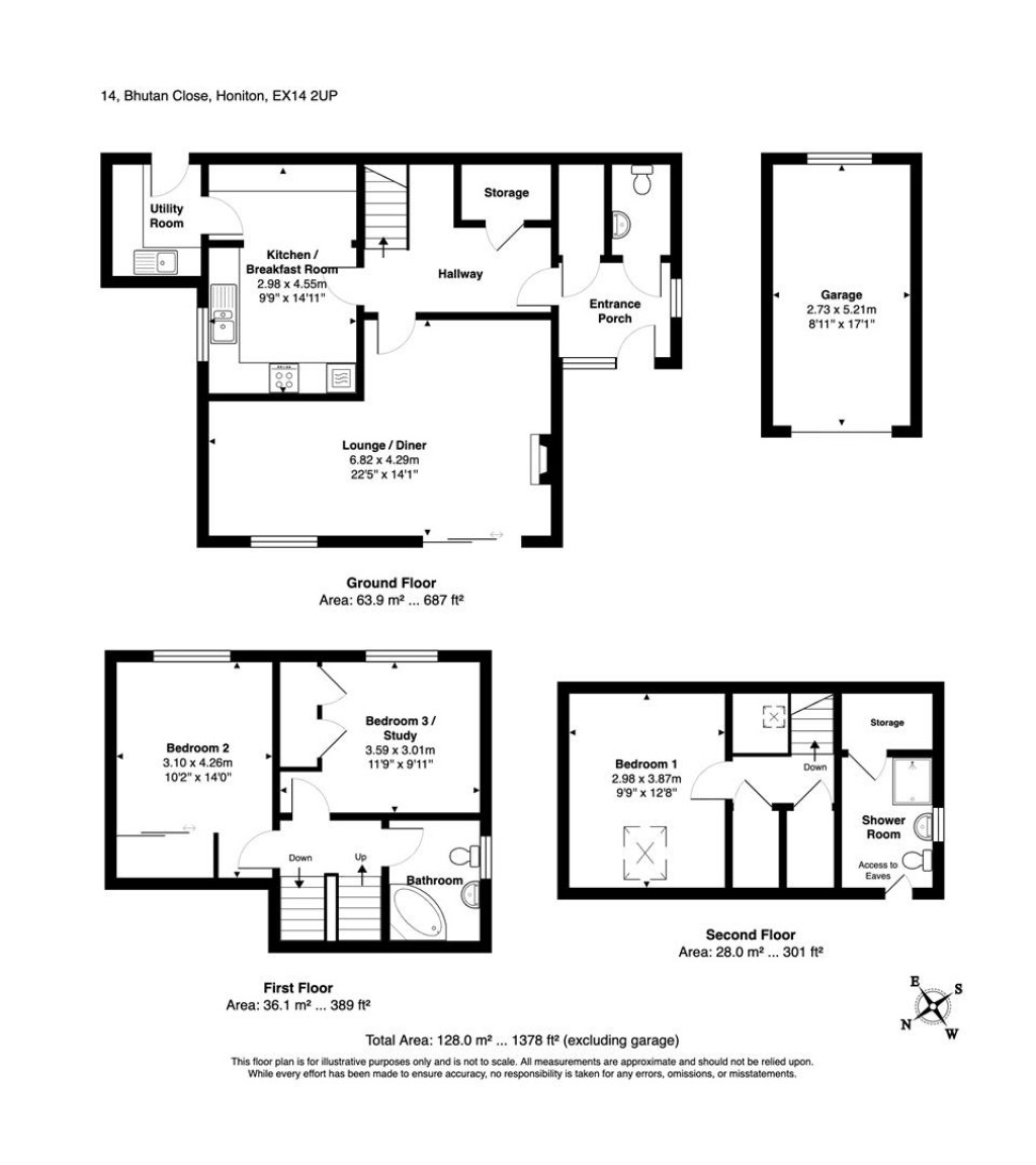 Floorplans For Bhutan Close, Honiton