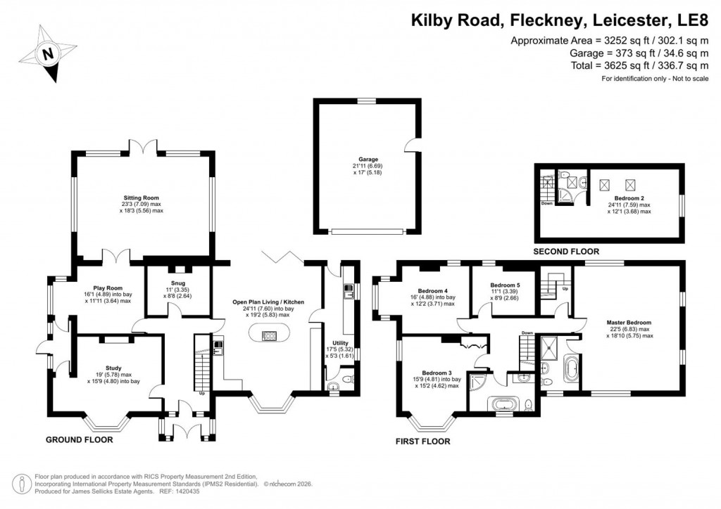 Floorplans For The Gables, Fleckney, Leicestershire