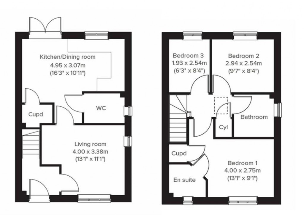 Floorplans For Clodgey Lane, Helston