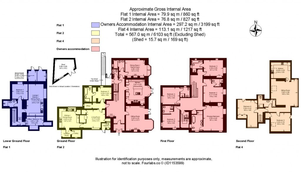 Floorplans For Appledore House, Apartments 1-4, Appledore EX39 1RJ