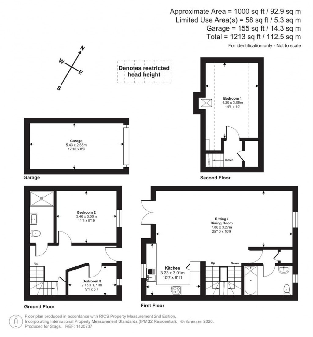 Floorplans For Higher Street, Bradpole, Bridport
